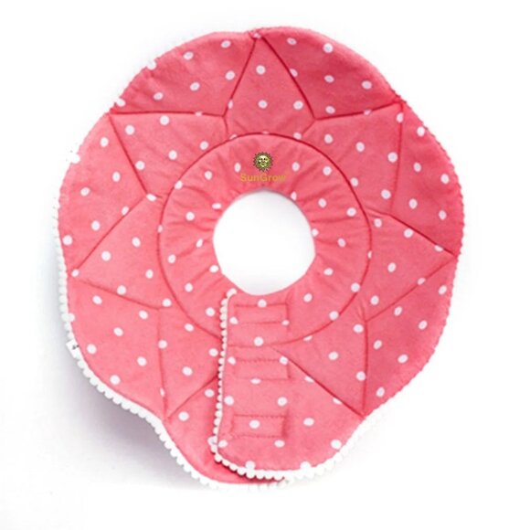 SunGrow Polka Dot Pet Soft Adjustable Recovery Cone | NWT | M | Pink White - Picture 3 of 16